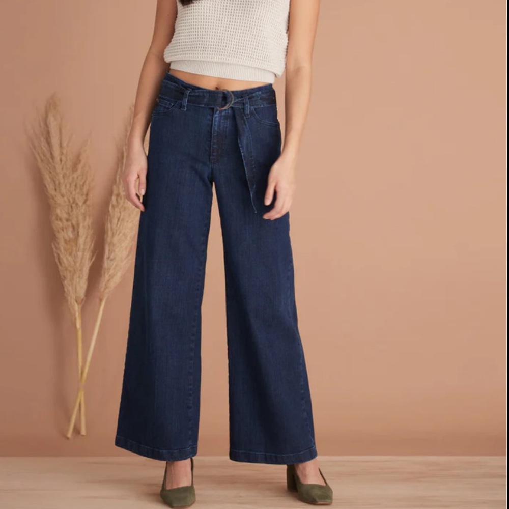 Yoga Jeans Lily-Cosmo, wide-leg jeans with belt, size 30